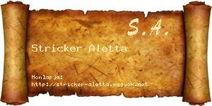 Stricker Aletta névjegykártya